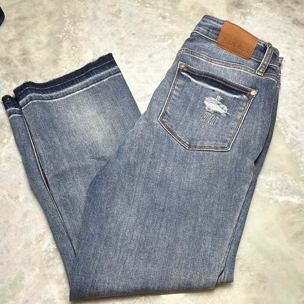 Judy Blue Light Wash Denim Cropped Boot